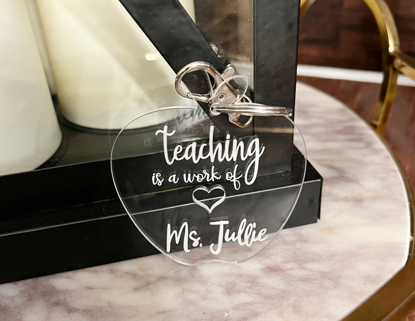 Acrylic Apple Teacher Keychain | Teachers Gift | Co Worker Gifts Ideas