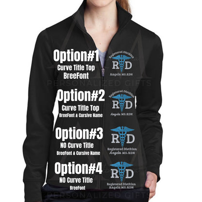 Women's | Ladies Registered Dietitian personalized Jacket | Medical Jacket RD | gift ideas | RD | Nutrition | Nutritionist Gift