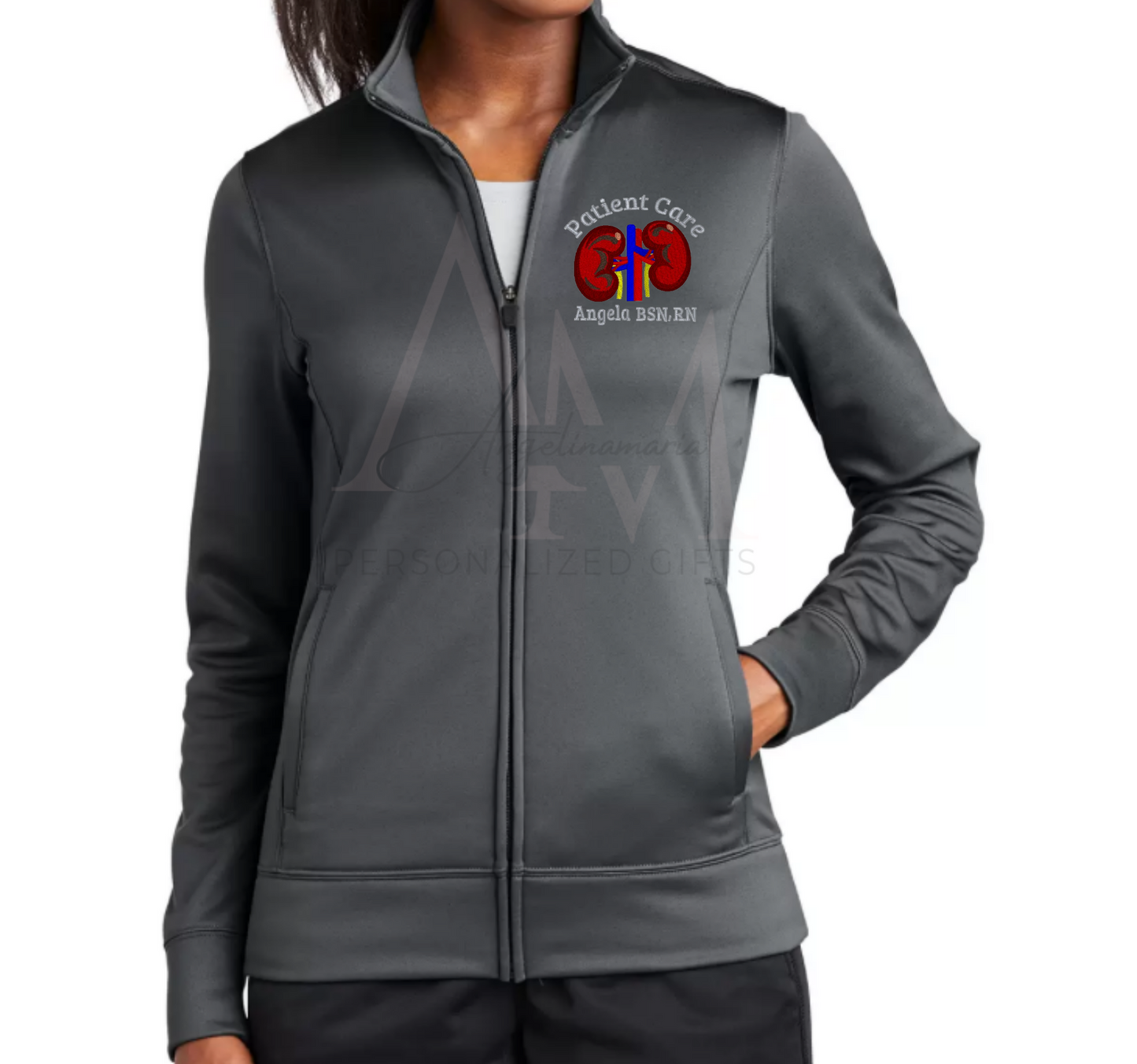 Women's | Ladies Dialysis Sport wick Fleece Jacket | Nephrology Gifts | Dialysis Nurse | Lab Jackets | Kidney Jacket | Infusion | Chemotherapy