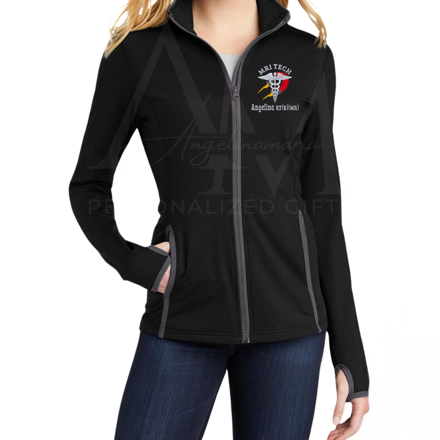 Ladies | Women's  Thumbholes Style Jacket MRI Tech Jacket | MRI Gifts | Medical RT CT | Technician | Radiology | Co Workers Gifts