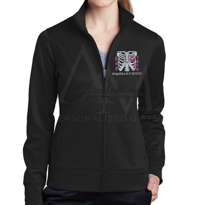 Women's | Ladies Rad Tech Jacket | RadTech | RT R Gifts | RT CT R | Xray TechJacket | Rib Cage Design | Personalized Medical