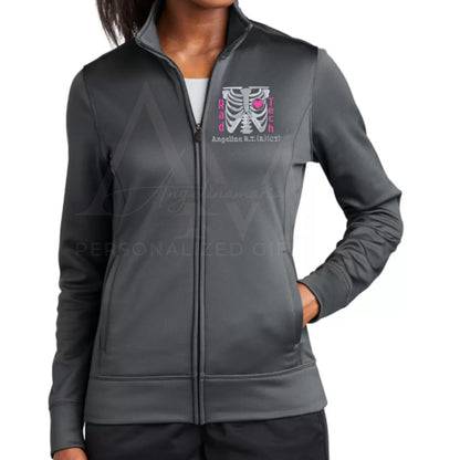 Women's | Ladies Rad Tech Jacket | RadTech | RT R Gifts | RT CT R | Xray TechJacket | Rib Cage Design | Personalized Medical