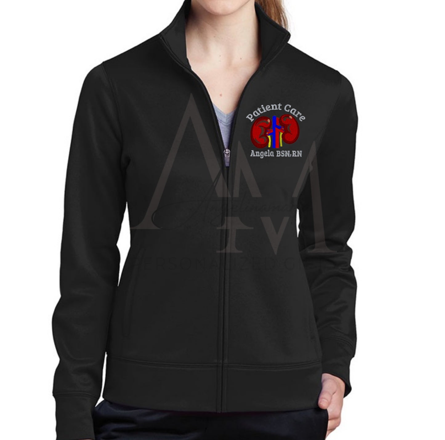 Women's | Ladies Dialysis Sport wick Fleece Jacket | Nephrology Gifts | Dialysis Nurse | Lab Jackets | Kidney Jacket | Infusion | Chemotherapy